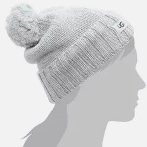 UGG WOMENS CUFF KNIT HAT BEANIE HEATHER GREY  OS  NWT